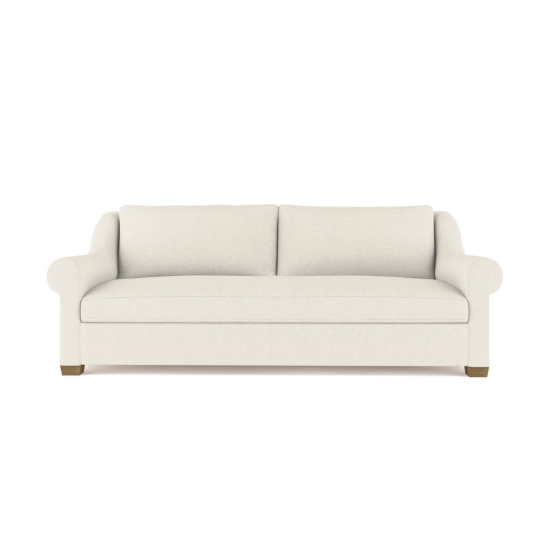 Canapé Thompson, Lin à tissage carré albâtre, H 32 po x l 84 po x P 41 po, Ébène