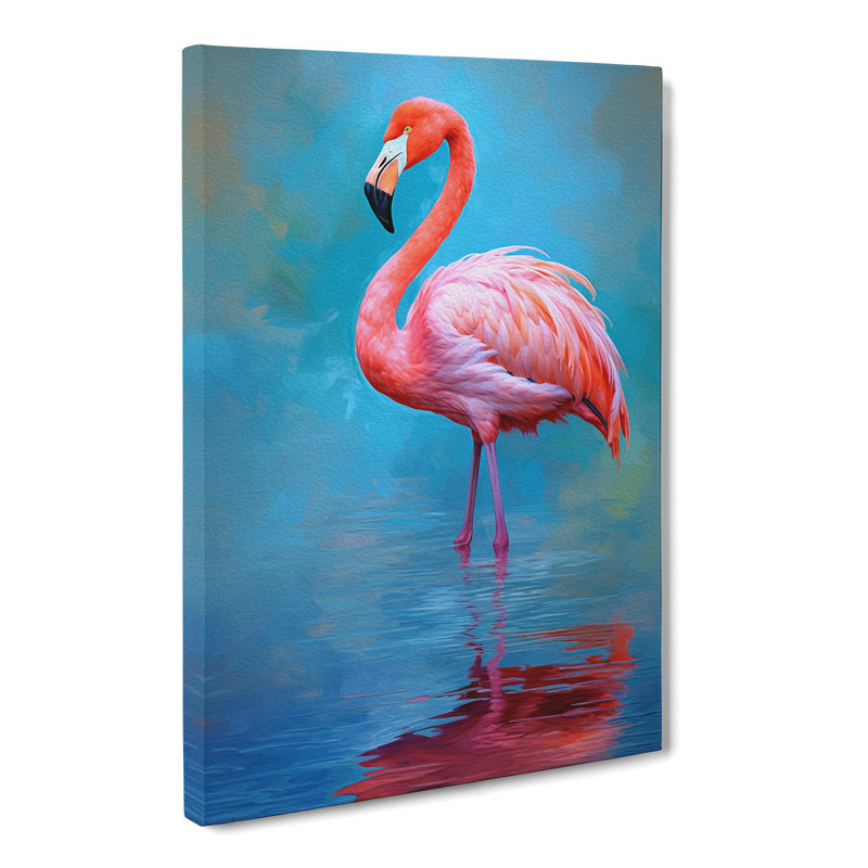 Flamingo Impressionism - Wrapped Canvas, 76cm H x 50cm W x 3cm D