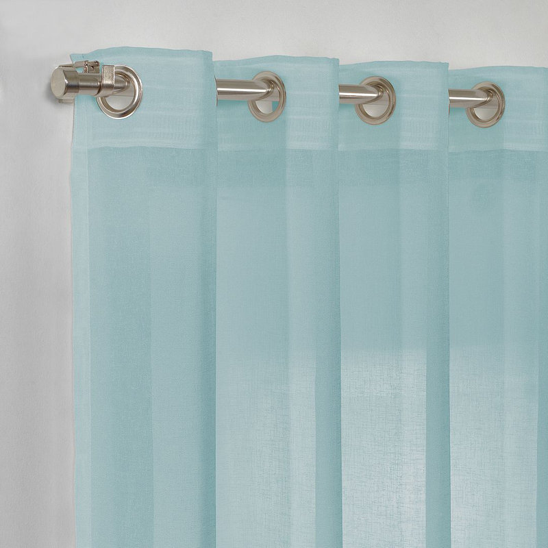 Panneau simple extra long et extra large en faux lin, L 100 po x L 144 po, Turquoise