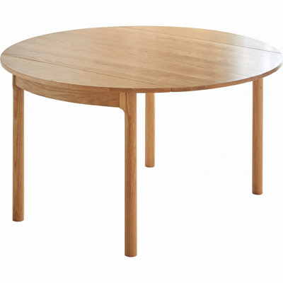 Solid Wood Round Dining Table North American Red Oak Mid Century Modern Style