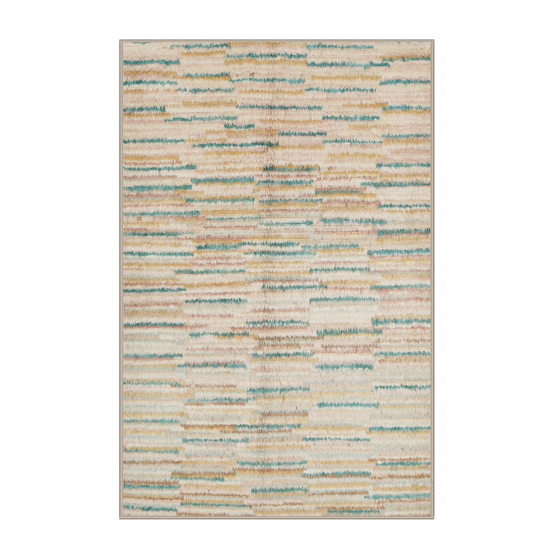 Tapis gris/beige/noir contemporain, Rectangle 2 pi x 5 pi