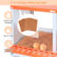 Nichoir en métal orange ventilé pour canards, avec coussin en fibre de coco, montage rapide et facile, ventilation optimisée, structure naturelle et sécurisée.