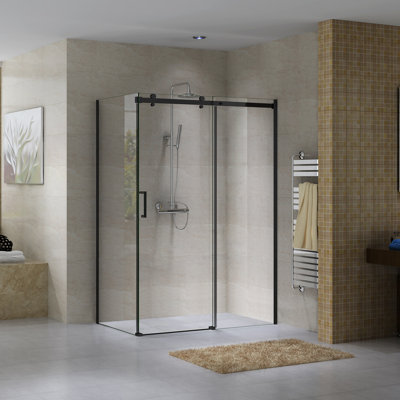 Hasper 32'' W 78.75'' H Frameless Rectangle Reversible Shower Enclosure