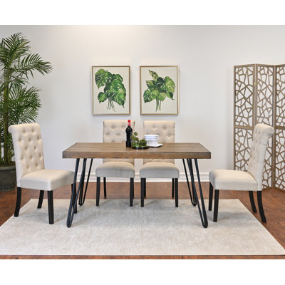 Ensemble de salle à manger 5 pièces, table à manger en épingle à cheveux avec 4 chaises, 4 options de couleurs
