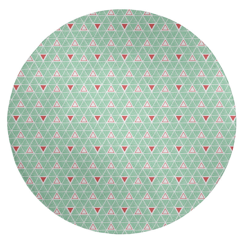 Chenille Geometric Indoor Rug, Round 5'