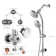 Double Rain Shower Set 5 Setting Hotel Spa Dual Bathroom Shower Heads Handheld Combo Shower Set With Adjustable Slide Bar And Stainless Steel Hose