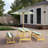 Picnic Table Set (Blue and White Stripes)