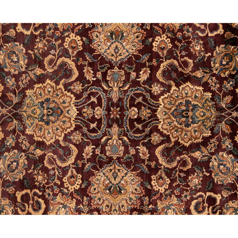 Tapis rouge et crème noué à la main de haute qualité