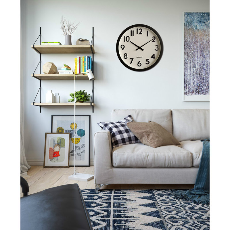 Horloge murale 10 po Hachi, Blanc / noir