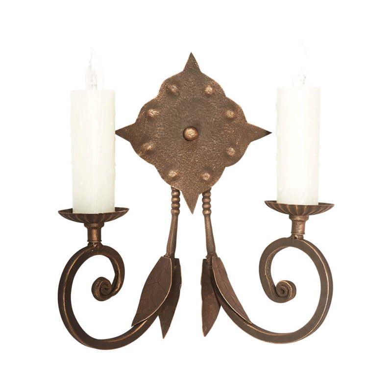 2 - Light Candle Wall Light, Old World Gold