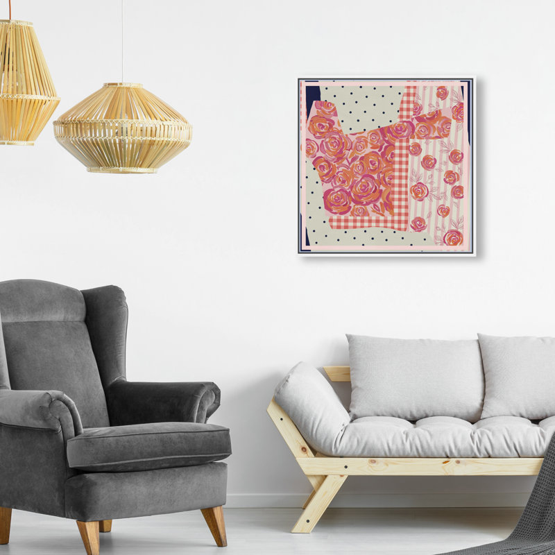Patchwork Glam II Print by Oliver Gal, 21"H x 21"W, White Floater Frame