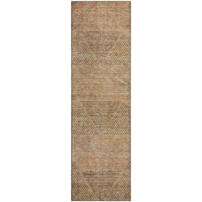 Premium Machine Washable Prisco Copper Rug, Runner 2'3" x 7'6"