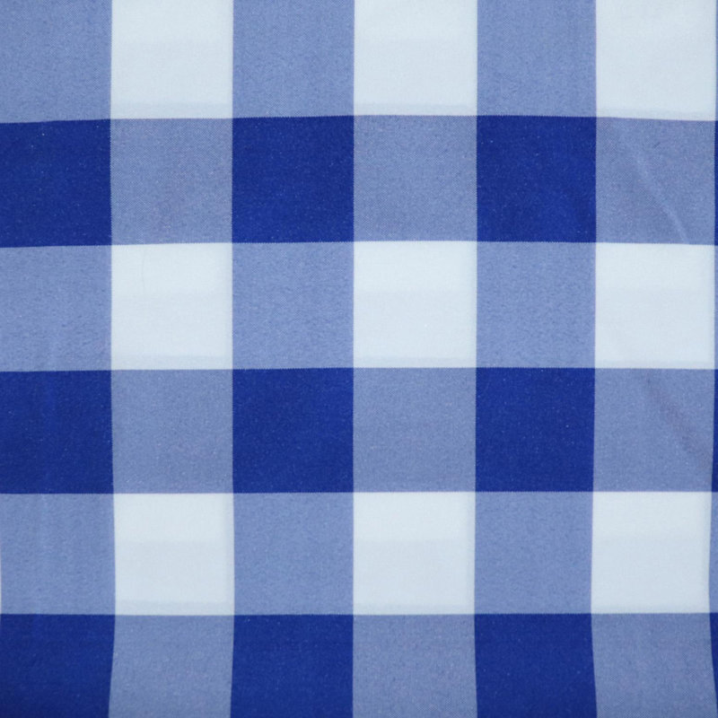 Cantonnière à carreaux sur mesure, L 5 po x L 58 po, Bleu royal/blanc