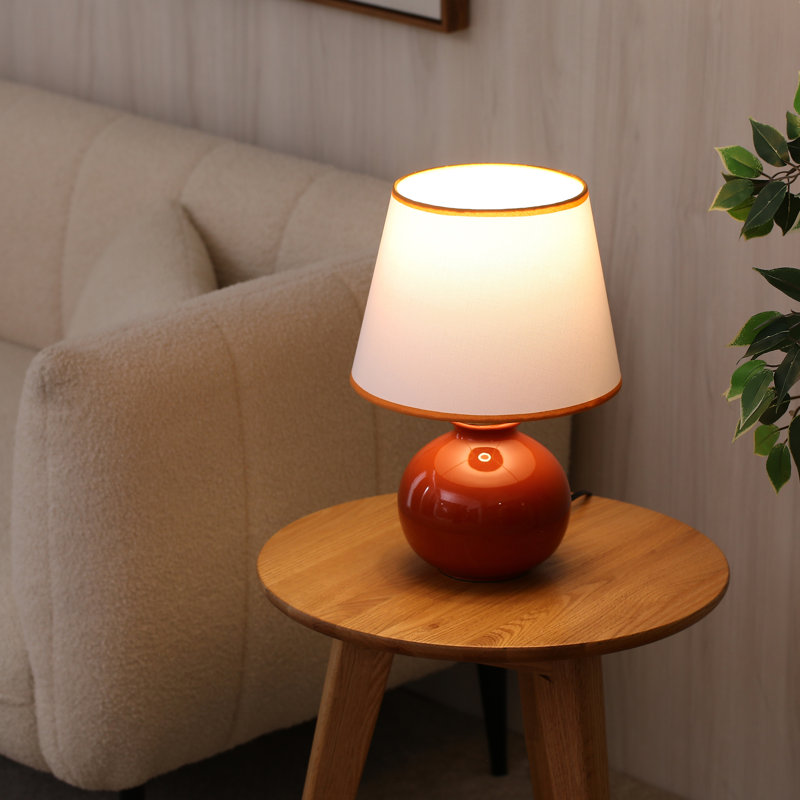 15.2’’ Modern Ceramic Table Lamp, Orange