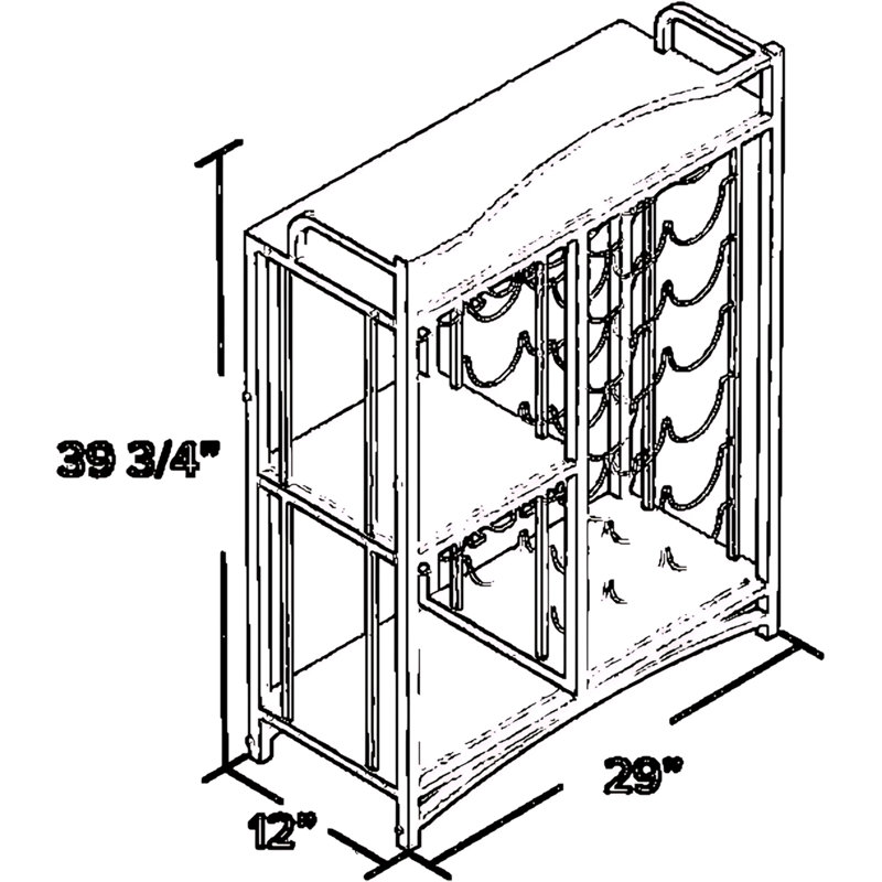 Meuble-bar avec porte-bouteilles et tablettes en verre
