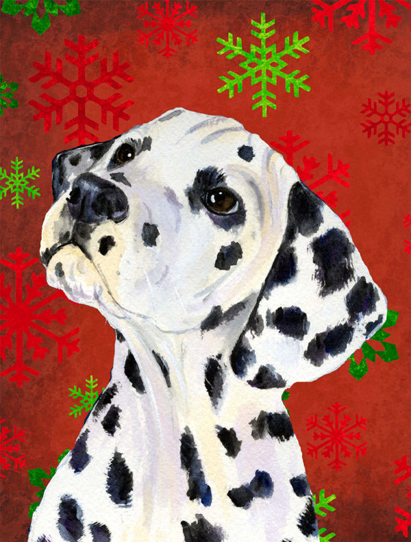 Drapeau rouge et vert Vart, Dalmatien (noir et blanc)