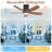 42 Inch Matte Black Ceiling Fan With LED Light And 6 Speed Remote Control Reversible DC Motor  For Bedroom Living Room