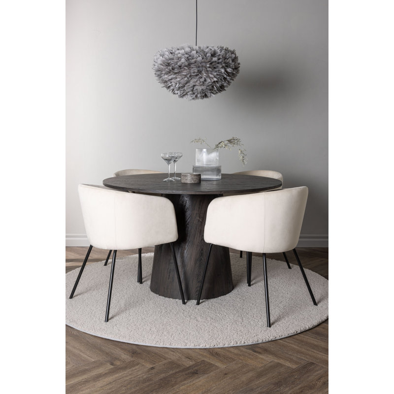 Schell 4 - Person Dining Set, Black