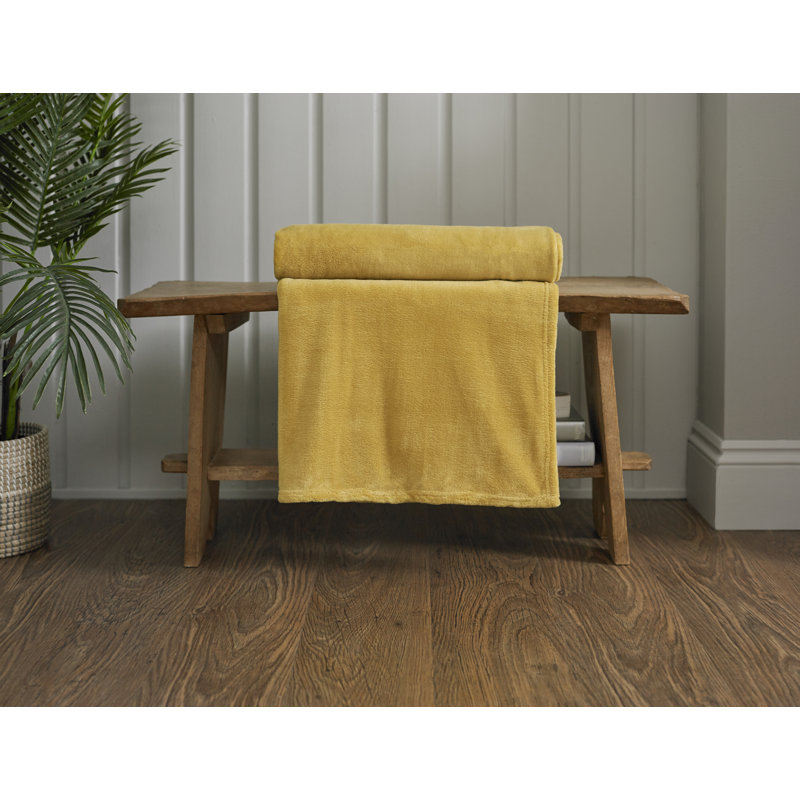 Snuggle Touch Supersoft Fleece Throw, Mustard