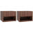 Ensemble de 2 tables de chevet flottantes avec tiroir et tablette, brun