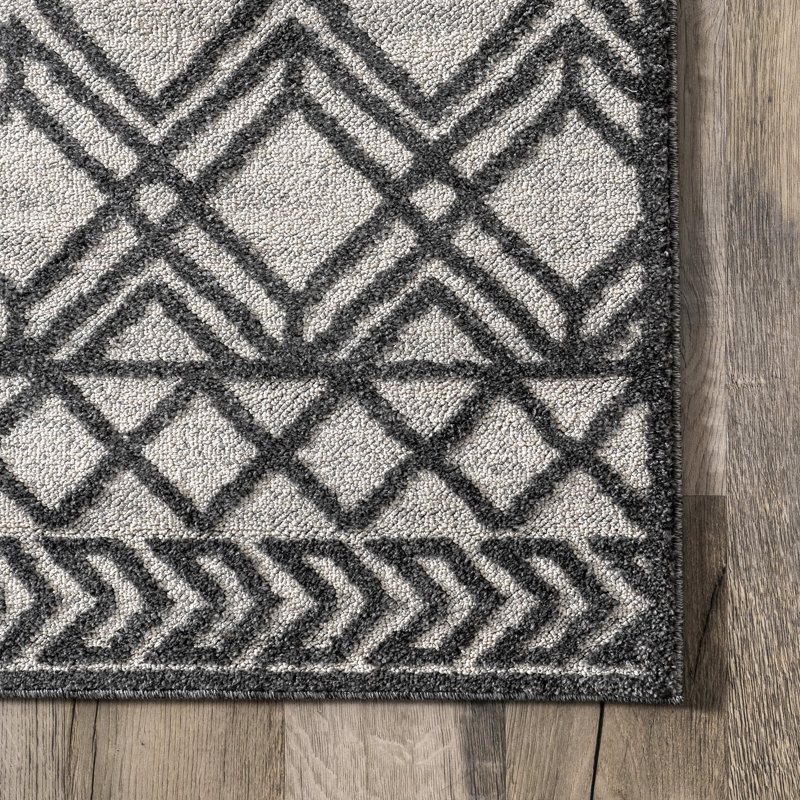 Jolan Moroccan Lattice Area Rug, Rectangle 5' x 8'