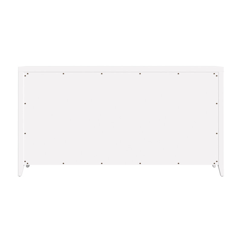 Commode rectangulaire à 6 tiroirs en bois l 60 po Dana, Blanc