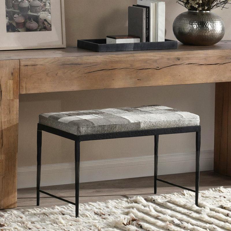 Banc en peau de mouton 28 po Achen gris