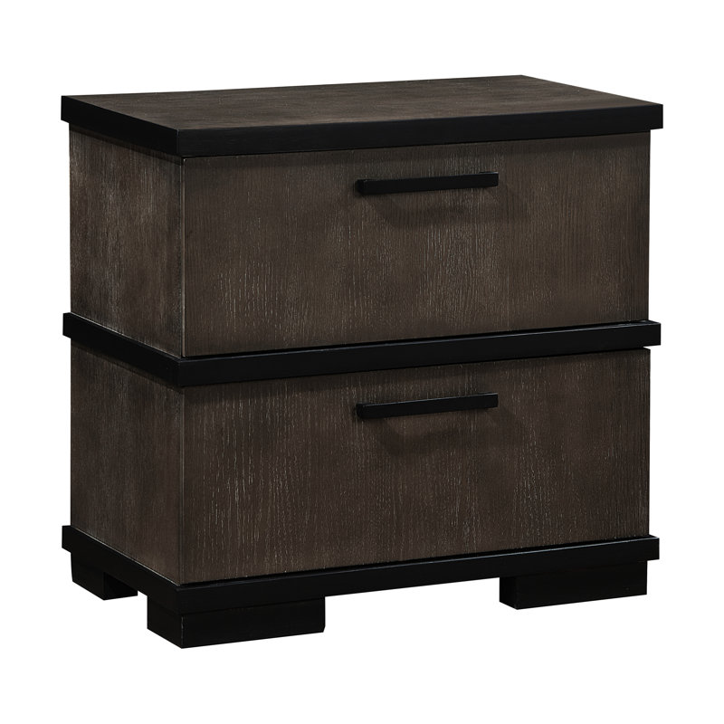 2 tables de chevet de style industriel moderne, finition bicolore brun noir, table de chevet sans assemblage, 2 tiroirs, thème, requis