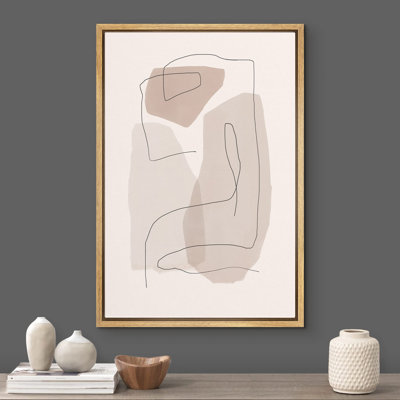 Pastel Tan Geometric Color Blocks Muted Abstract Minimalist Contemporary Relax Calm Office Decor