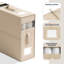 Ensemble de 8 bacs de rangement pour draps en lin - Bacs de rangement pour draps avec 2 poignées, fenêtre transparente et pochettes pour étiquettes, organisateur de placard pliable pour literie et literie grand et très grand-2094422058-2094422059