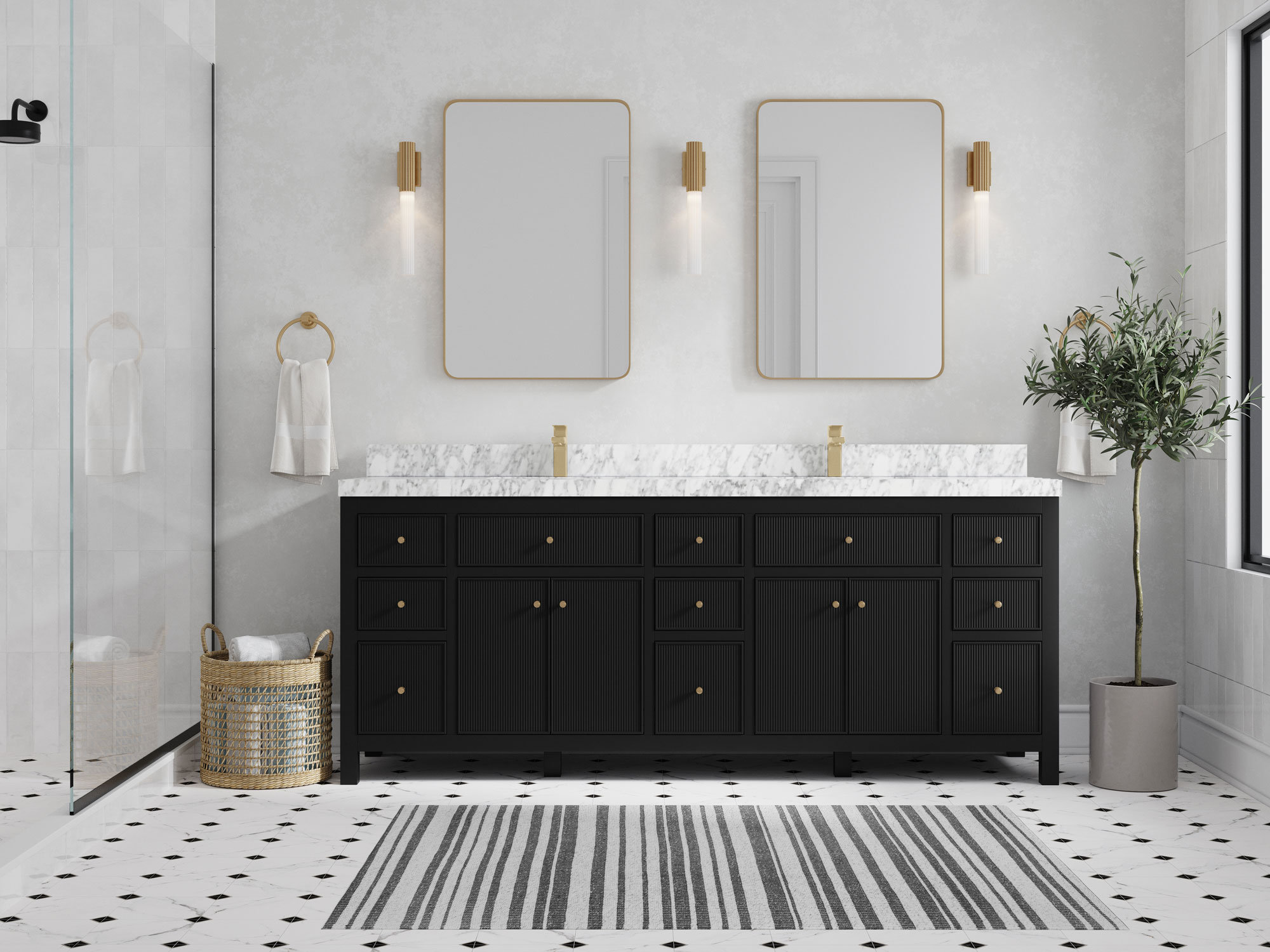 Willow Collections 84" Double Bathroom Vanity Set | Wayfair