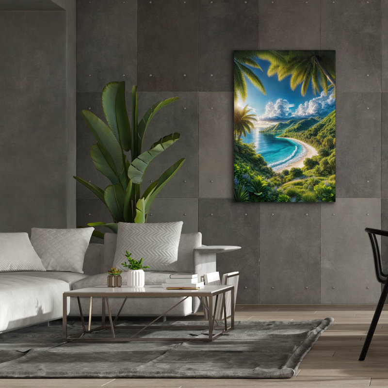«Paradise Beach 8» par Rey Klimt, art mural sur toile, H 60 po x l 40 po x P 1,5 po