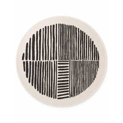 Dequavion Round 200 cm x 200 cm Geometric Indoor / Outdoor Area Rug