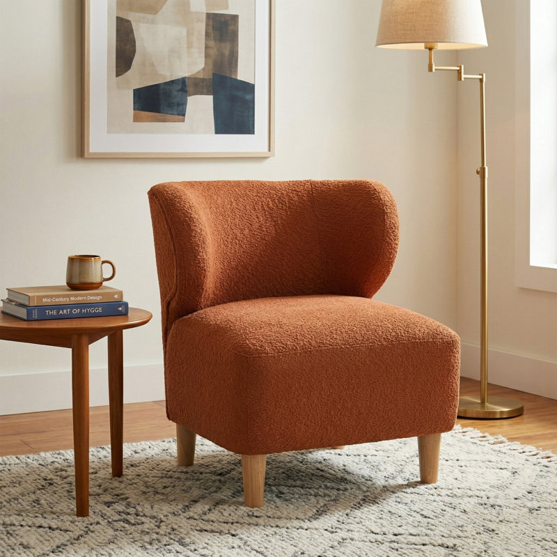 Jann 74cm Wide Bedroom Chair, Orange