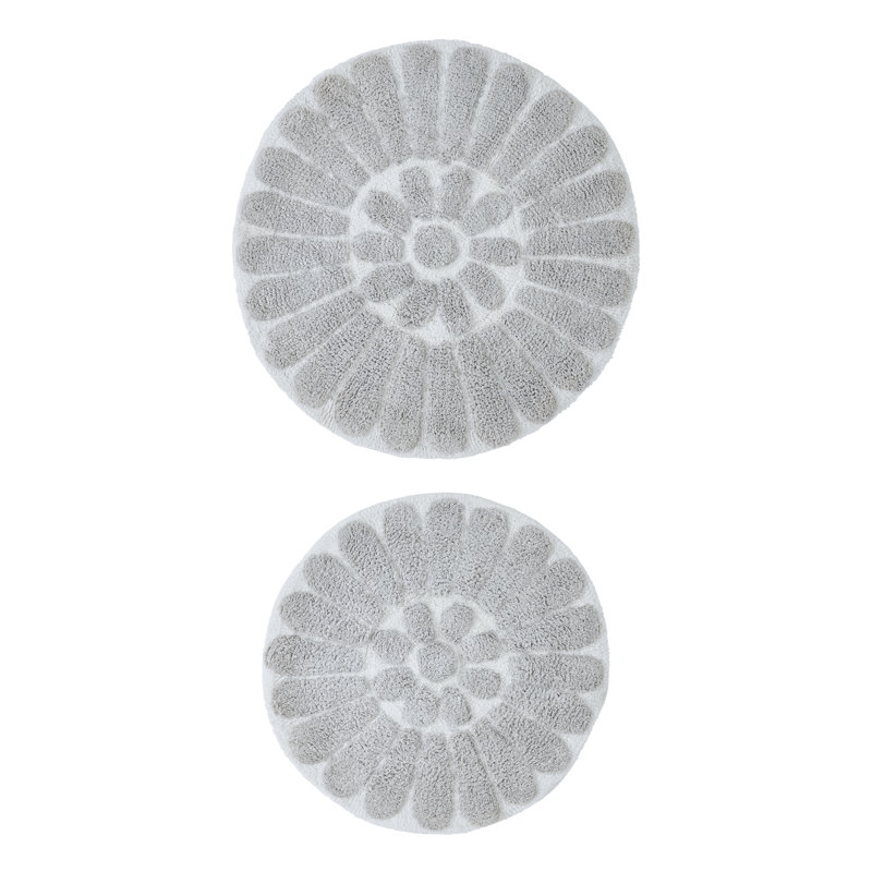 Tapis pour salle de bain Cressona, Blanc / gris clair