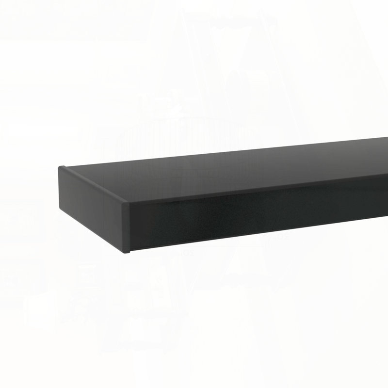 Table basse rectangulaire en verre trempé à 2 couches - transparent, 38,6 po, Noir