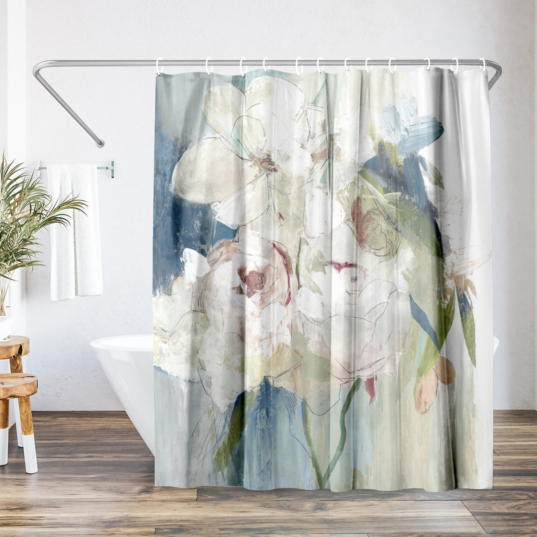 Floral Shower Curtain Blissful Peony by PI Creative Art The Twillery Co.®