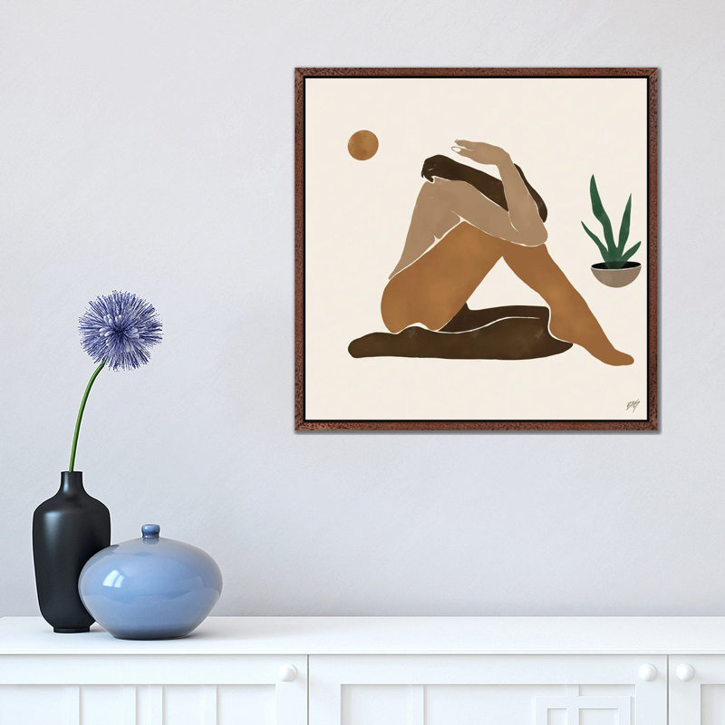 Figure I by Bria Nicole - Print on Canvas, 45.72 cm H x 45.72 cm W, Classic Brown Wood Framed Canvas