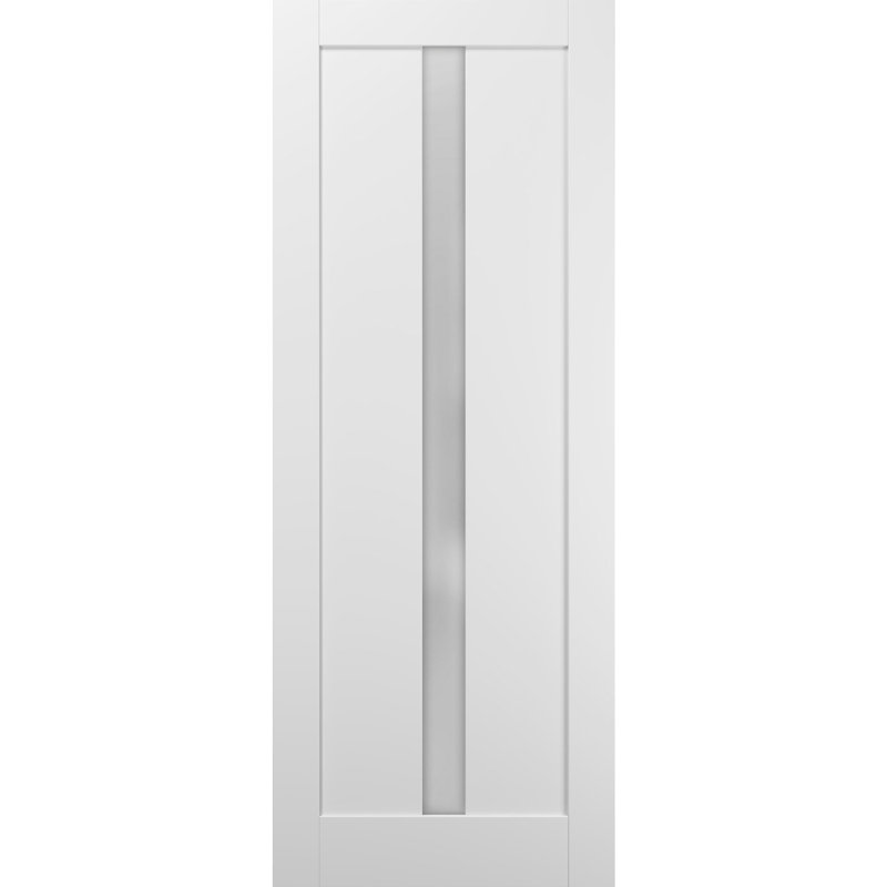Dalle de porte blanche en verre givré Quadro, 42 po x 96 po