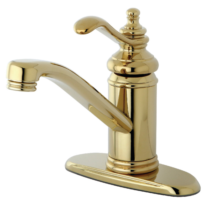 Robinet de salle de bain monotrou avec ensemble de drain Boston, Laiton poli