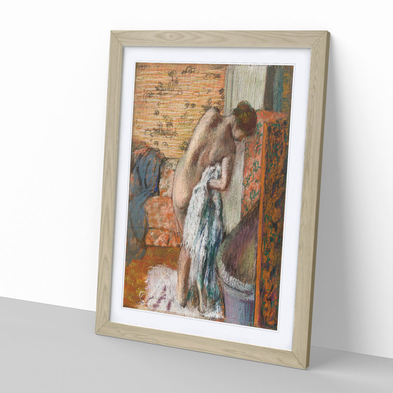 Nude Woman Vol.3 by Edgar Degas - Picture Frame Painting, 48cm H x 36cm W x 2cm D, Oak Framed