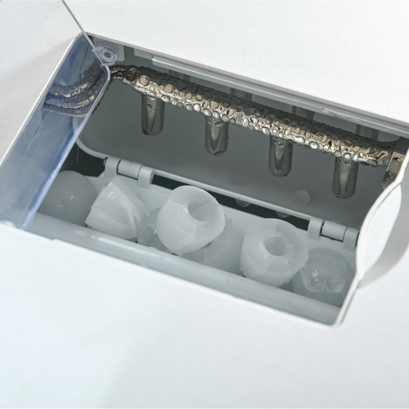 Belfry Kitchen Karolin 25.46 Lb. Daily Production Bullet Clear Ice Portable Ice Maker, Silver