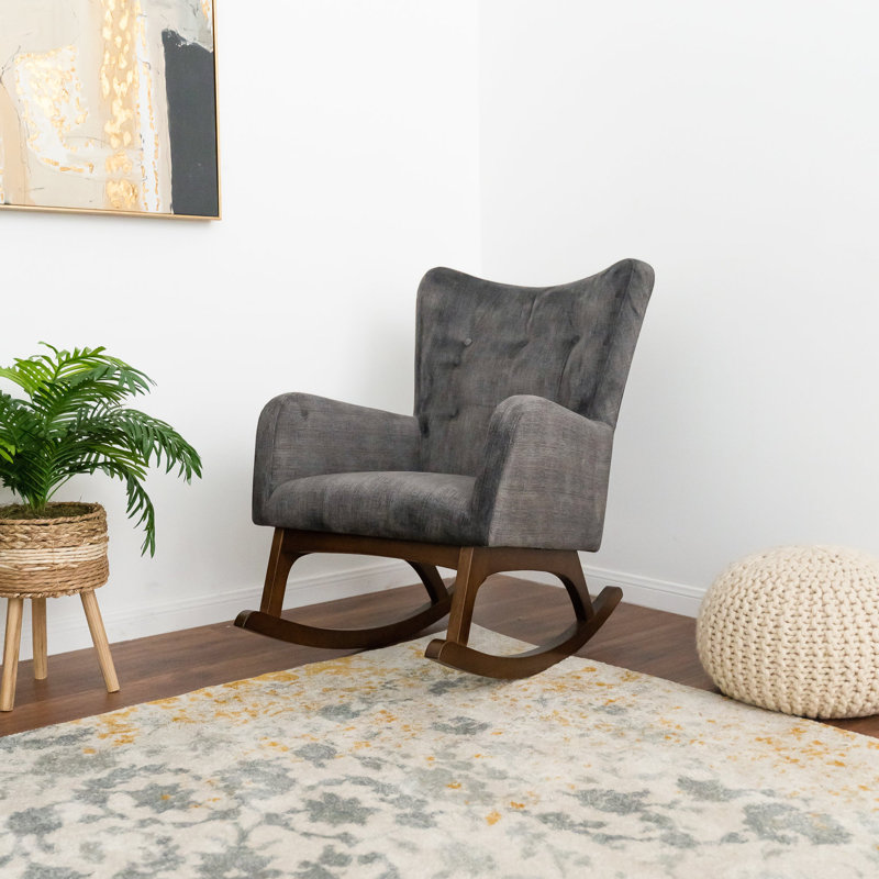 Chaise berçante en bois massif Alistair