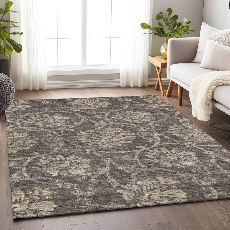 Premium Machine Washable Prisco Brown Rug, Rectangle 8' x 10'