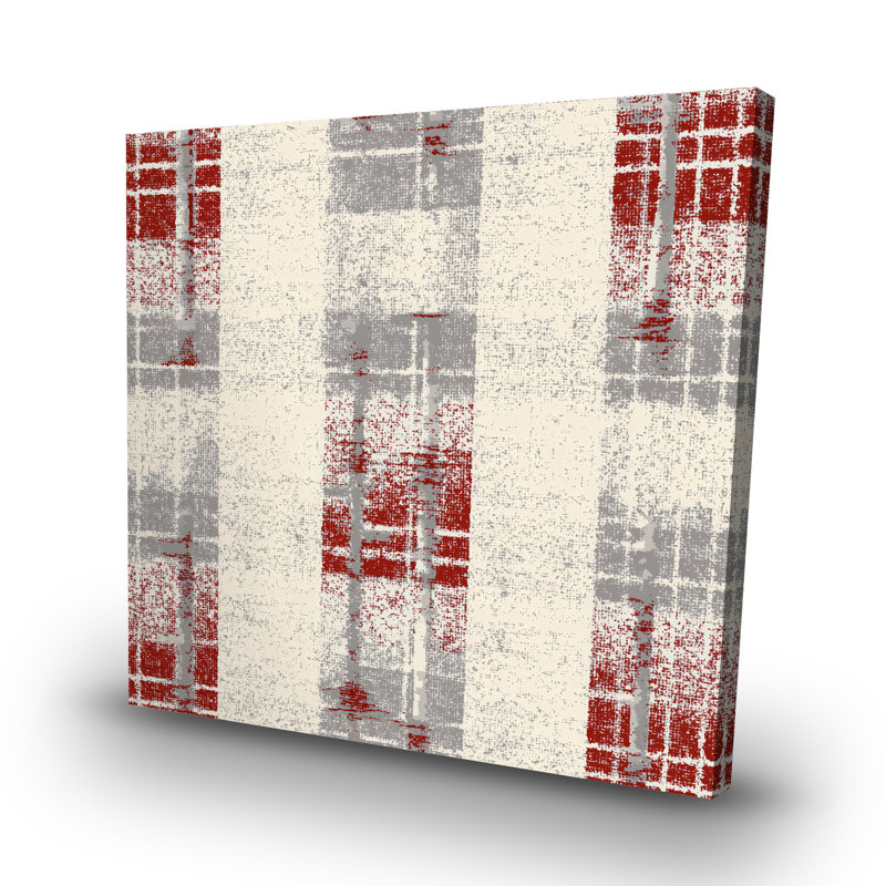 Grunge Red Pattern - Blue Canvas for Home Decor | Stylish Art