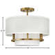Graham Three-Light Semi-Flush Mount Ceiling Light w/ Faux Parchment Shades