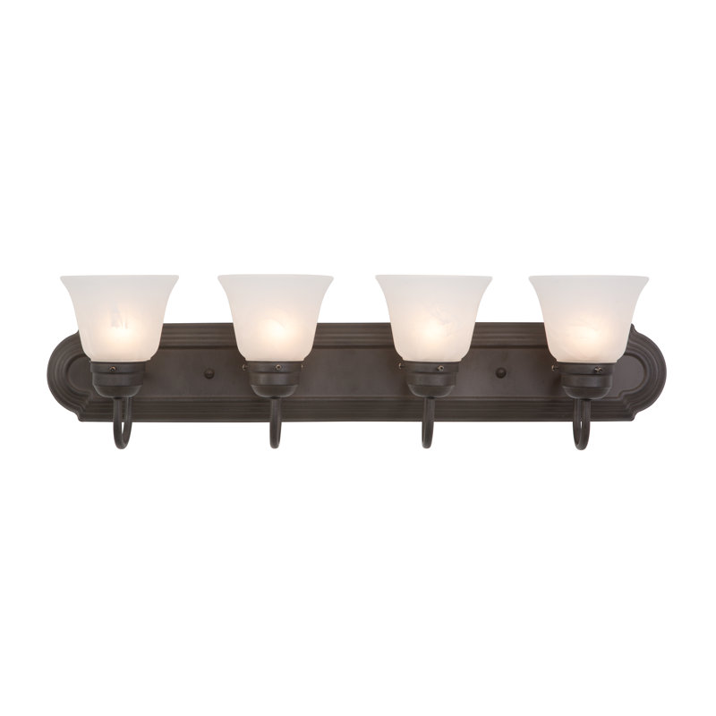 Éclairage pour salle de bain 4 lumières, Marron foncé