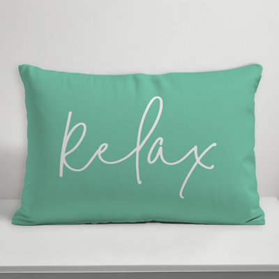 Textual Indoor/Outdoor Throw Pillow