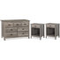 3-Piece 7-Drawer Dresser Set With 2 Nightstands Farmhouse Bedroom Collection