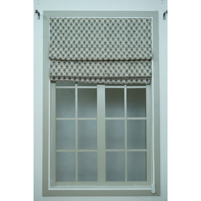 Store romain imprimé en bloc - Style classique, charme fait à la main, Gurukul, gris